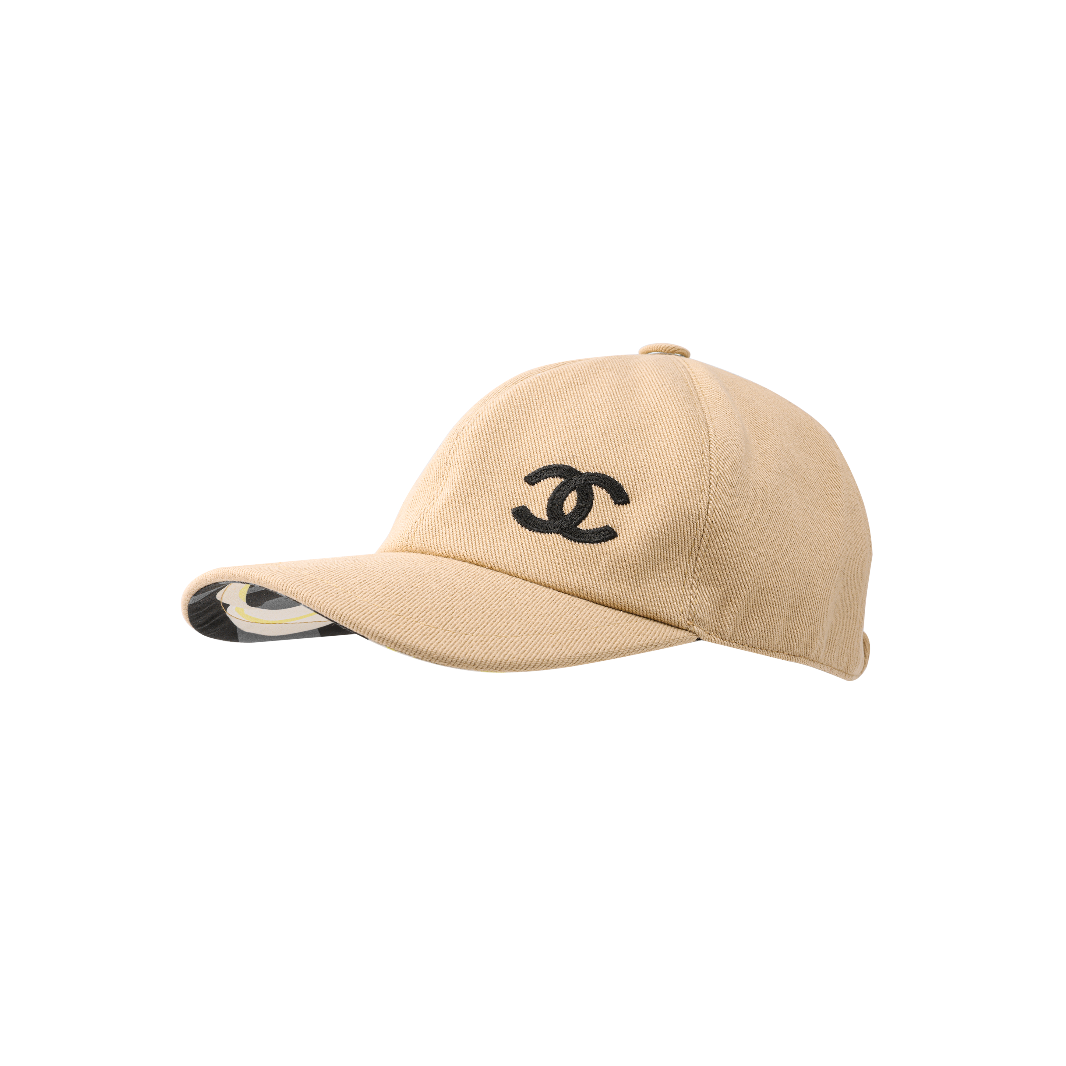 Chanel 23B Embroidered Double C Logo Cotton Cap Beige Unisex Couple Style AA9254-B13356-NP711