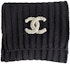 Buy シャネル 23K ニット編みダブルCスカーフ ユニセックス ブラック カップルエディション AA9340-B13722-94305