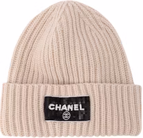 CHANEL 23K Sequin Letter Knit Wool Beanie Unisex Beige. AA0553-B13724-NS257 CHANEL 23K Sequin Letter Knit Wool Beanie Unisex Beige. AA0553-B13724-NS257
