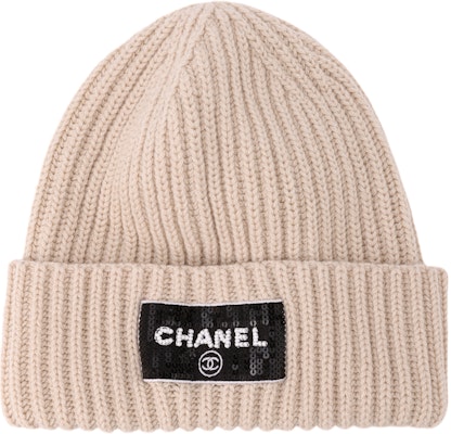 CHANEL 23K Sequin Letter Knit Wool Beanie Unisex Beige. AA0553-B13724-NS257 Buy CHANEL 23K Sequin Letter Knit Wool Beanie Unisex Beige. AA0553-B13724-NS257