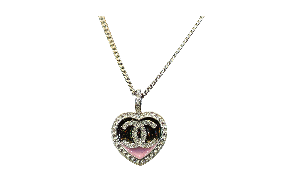 CHANEL 23N Pink Double C Heart Necklace Unisex Couple Style. ABB650 B14145 NR713 圖 2