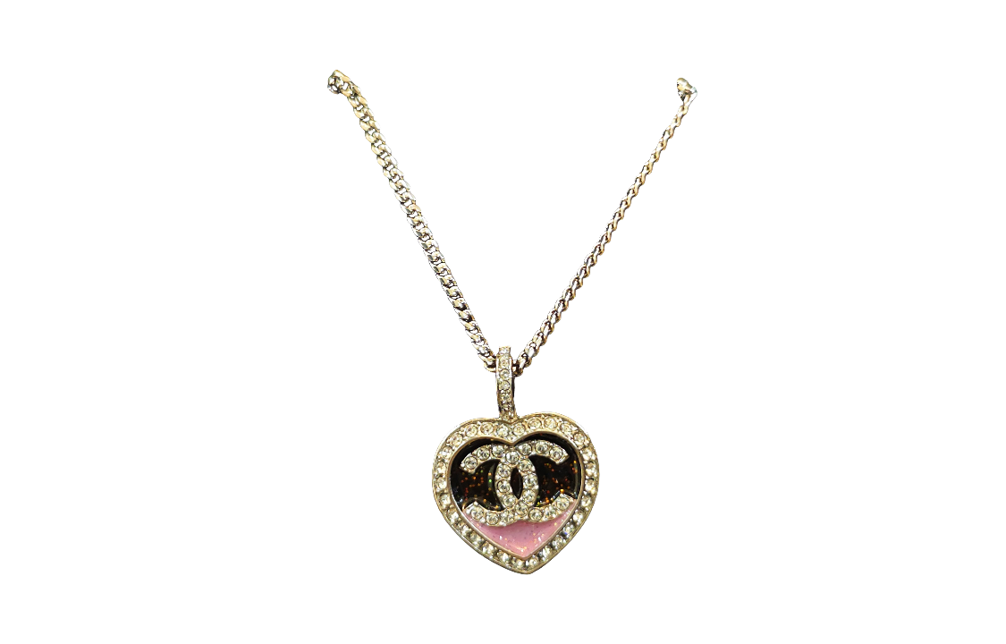 CHANEL 23N Pink Double C Heart Necklace Unisex Couple Style. ABB650 B14145 NR713 圖 3
