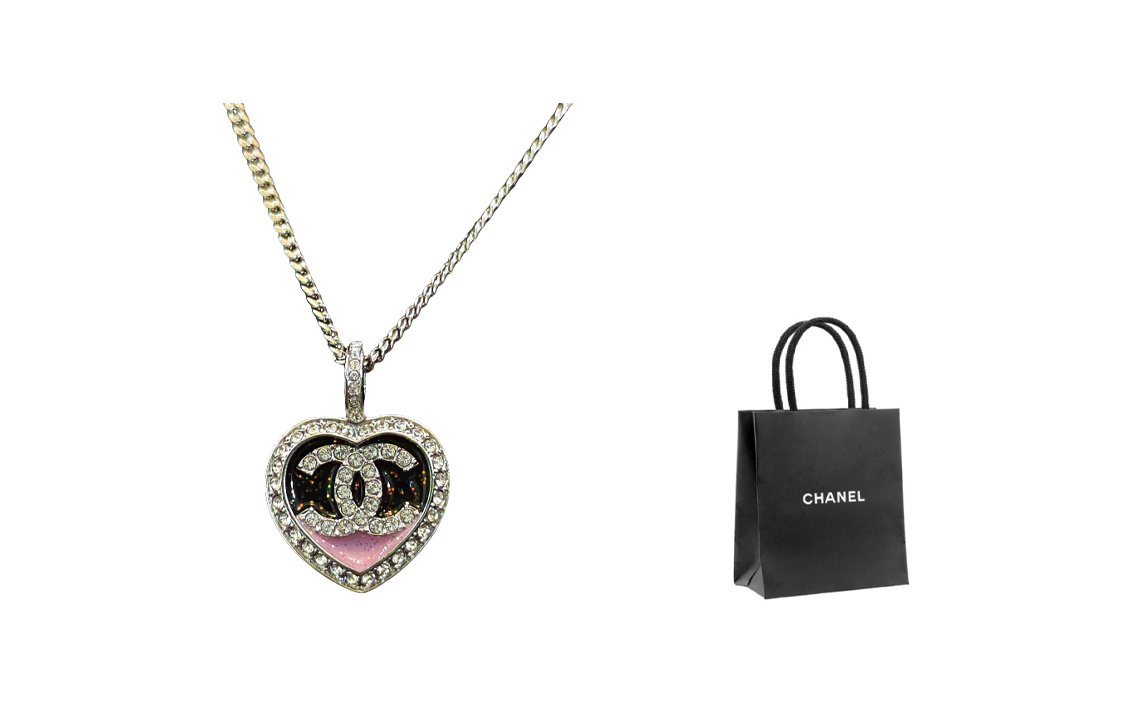 CHANEL 23N Pink Double C Heart Necklace Unisex Couple Style. ABB650 B14145 NR713 圖 4