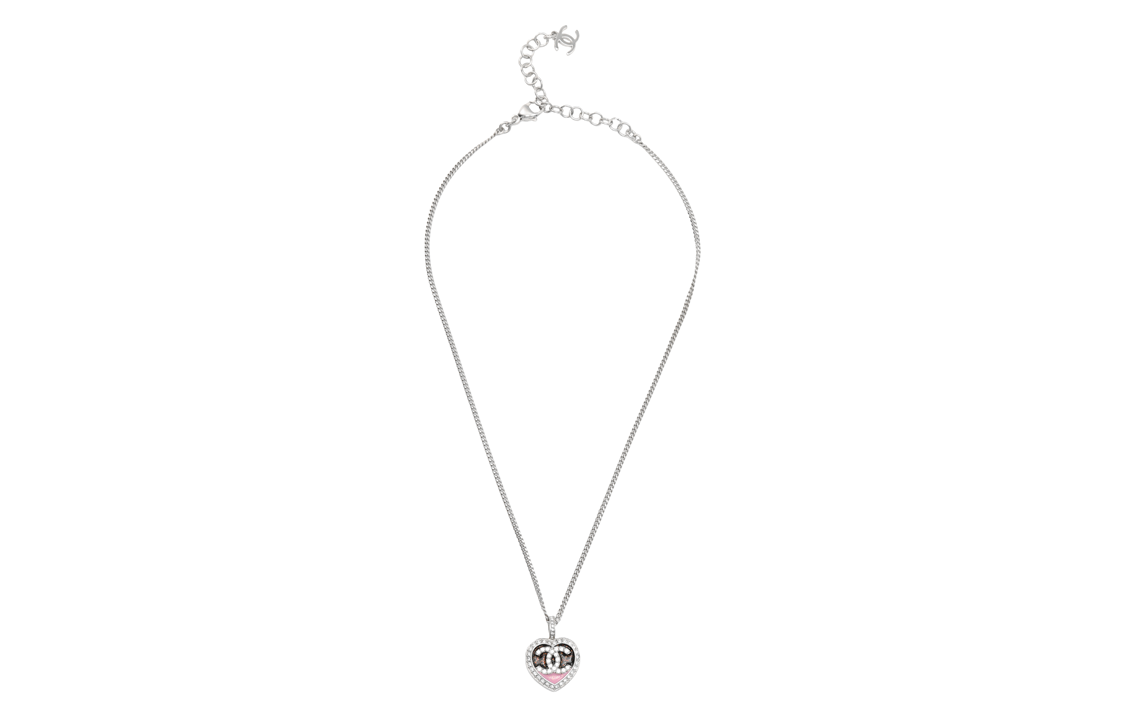 CHANEL 23N Pink Double C Heart Necklace Unisex Couple Style. ABB650 B14145 NR713 圖 5