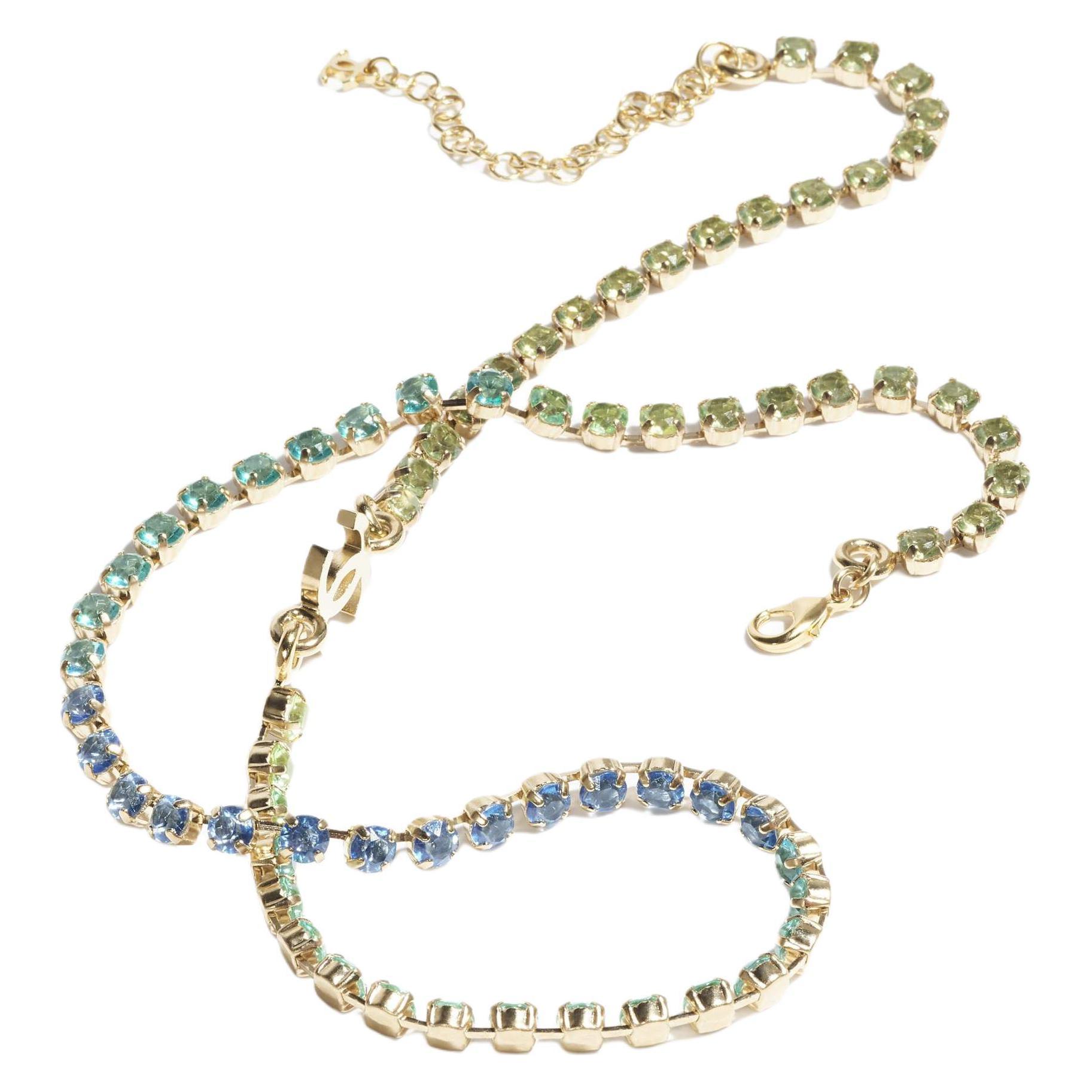 CHANEL 24C Flower Design Brass Metal Necklace Unisex Rainbow Color ABC471 B15460 NU626 圖 3