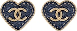 Buy Chanel 24P Anting Jepit Besar Biru Denim Heart Enamel ABC734-B15375-NU456