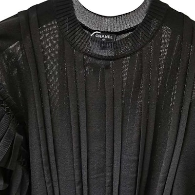 CHANEL Black Long Sleeve Knit Pullover Sweater P58526-K07652-94305 Purchase CHANEL Black Long Sleeve Knit Pullover Sweater P58526-K07652-94305