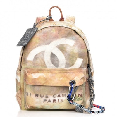 Chanel Art School Backpack Graffiti Printed Medium Beige Buy Chanel Art School Backpack Graffiti Printed Medium Beige