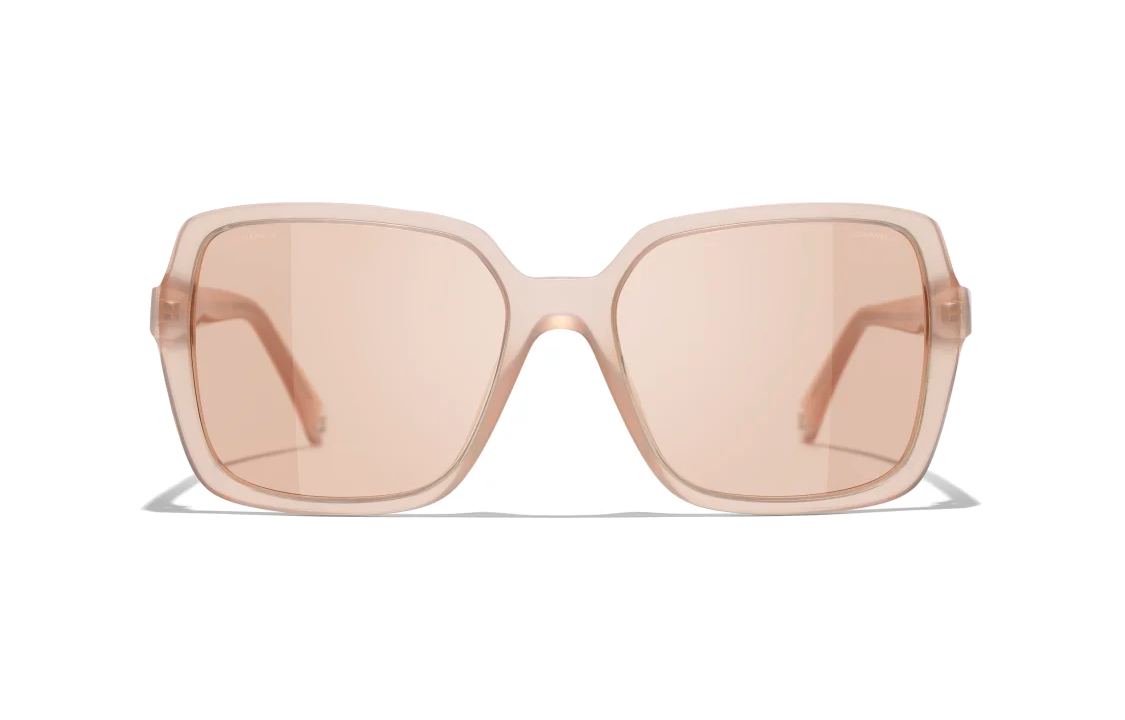 CHANEL Beige Irregular Frame Sunglasses with Logo Unisex Couple Style. CH5505-17324B 圖 3