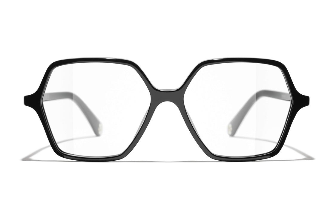 CHANEL Black Acetate Irregular Optical Glasses Unisex Couple Style. CH3447-C622