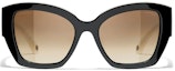 Order CHANEL Black Butterfly Sunglasses with Logo Nylon Fiber Unisex Style. CH6058-C1656