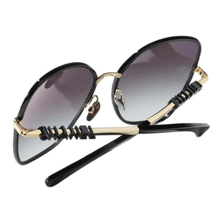 CHANEL Black Butterfly Sunglasses with Metal Logo, Unisex Couple Style. CH4283-C410S6 圖 6
