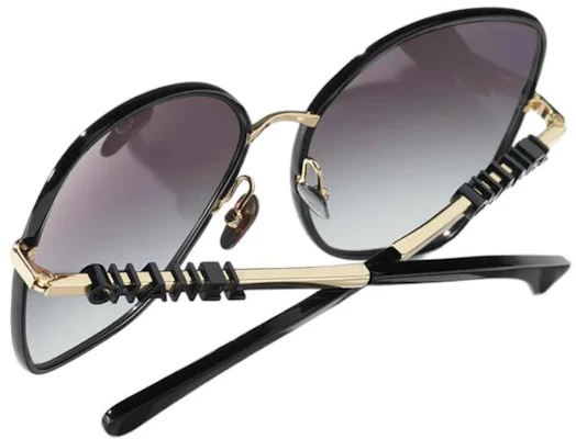 CHANEL Cermin Mata Hitam Gaya Rama-Rama dengan Logo Logam, Uniseks Pasangan. CH4283-C410S6 Details for CHANEL Cermin Mata Hitam Gaya Rama-Rama dengan Logo Logam, Uniseks Pasangan. CH4283-C410S6