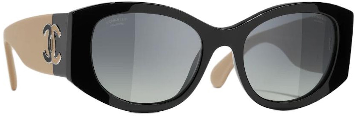 CHANEL 黑色貓眼太陽眼鏡 男女適用 標誌細節 醋酸材質框架 A71618X02016S3418 Shop CHANEL 黑色貓眼太陽眼鏡 男女適用 標誌細節 醋酸材質框架 A71618X02016S3418