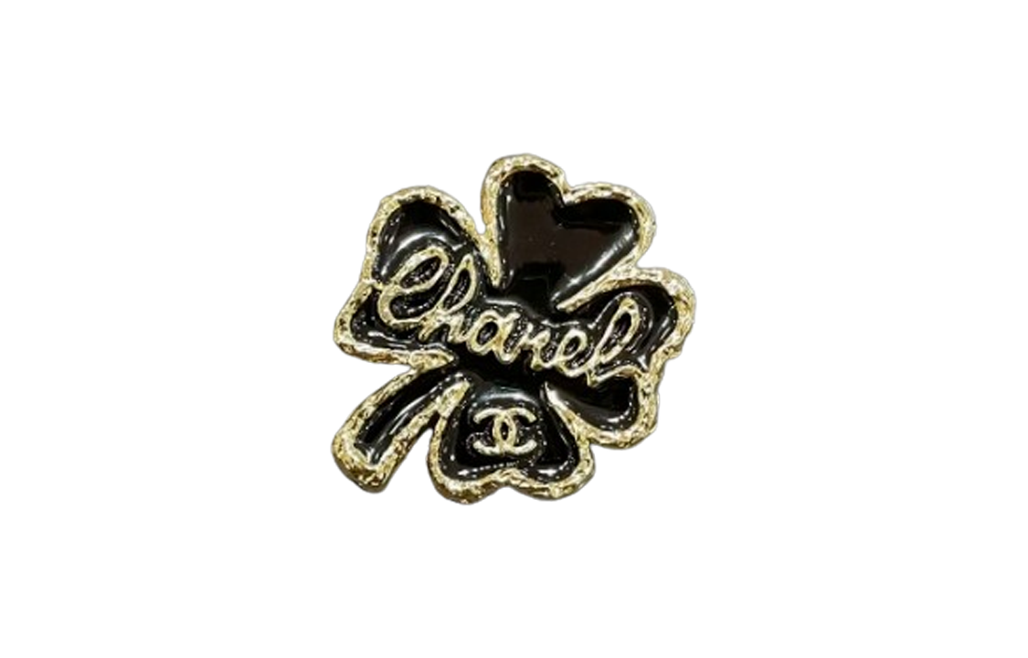 CHANEL Black Enamel Clover Brooch - Unisex Couples' Design ABC961-B16086-NW195 圖 2