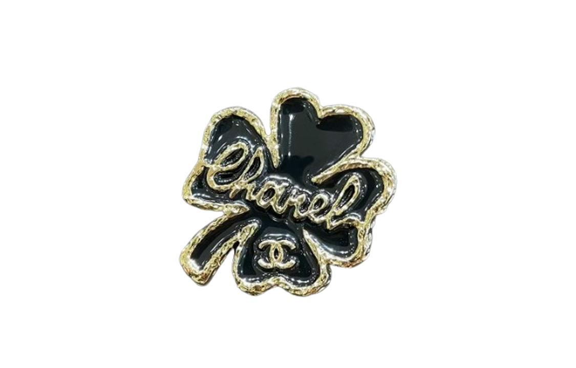 CHANEL Black Enamel Clover Brooch - Unisex Couples' Design ABC961-B16086-NW195 圖 3
