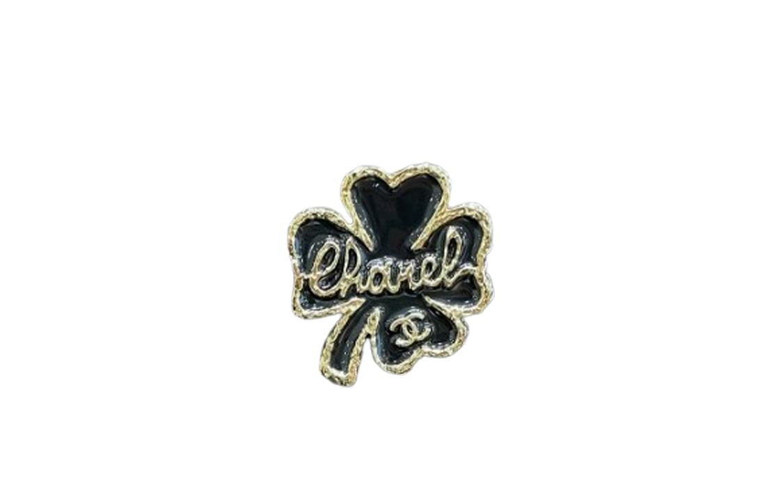 CHANEL Black Enamel Clover Brooch - Unisex Couples' Design ABC961-B16086-NW195 圖 4