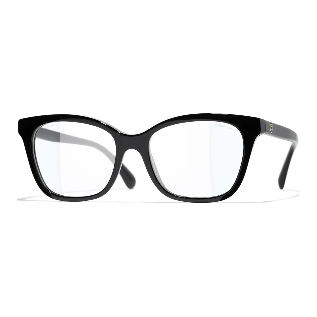 CHANEL Black Heart Detail Cat-Eye Optical Glasses Unisex Acetate Frame. 3463-S-A