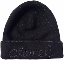 CHANEL Black Knit Beanie with Letter Design - Unisex Winter Hat TE3LAT8H CHANEL Black Knit Beanie with Letter Design - Unisex Winter Hat TE3LAT8H