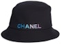 Buy CHANEL Black Logo Cotton Bucket Hat Unisex Blue Purple Accent AA9703-B15084-NT588