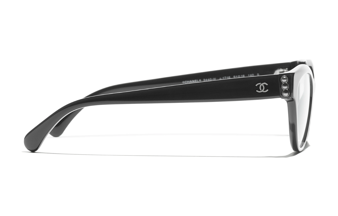 CHANEL Black Optical Glasses Unisex Irregular Frame with Logo Detail CH3440HA-1716 圖 4