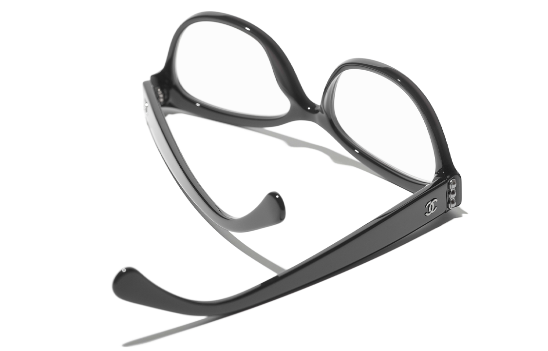 CHANEL Black Optical Glasses Unisex Irregular Frame with Logo Detail CH3440HA-1716 圖 5