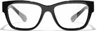 Lookbook CHANEL Gafas Ópticas Irregulares Unisex Negras de Acetato con Logo en Patillas. CH3455-C622