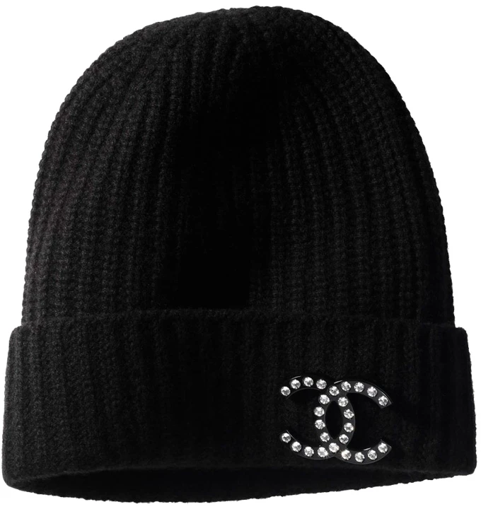 chanel-black-wool-knit-hat-with-double-c-logo-and-rhinestones-aa-7984-b07062-ng-054