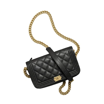 Chanel Boy Chanel Flap Phone Holder with Chain Black (AP3013-B09142-94305)