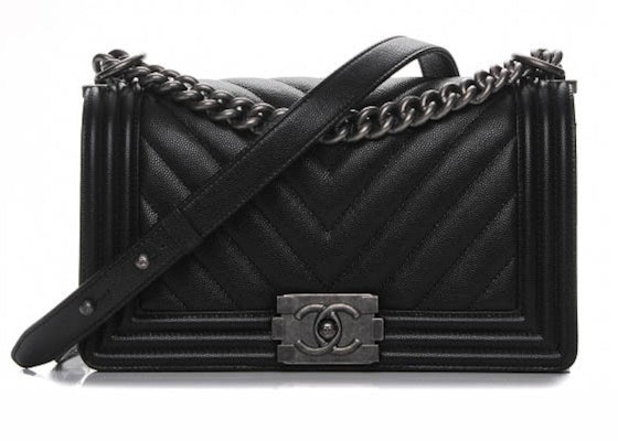 香奈兒男孩菱格紋中號黑色翻蓋包 Buy 香奈兒男孩菱格紋中號黑色翻蓋包