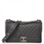Buy Chanel Boy Flap Quilted Diamond Medium Abu-abu Gelap