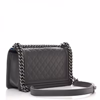Order Chanel Boy Flap Quilted Diamond Medium Dark Grey