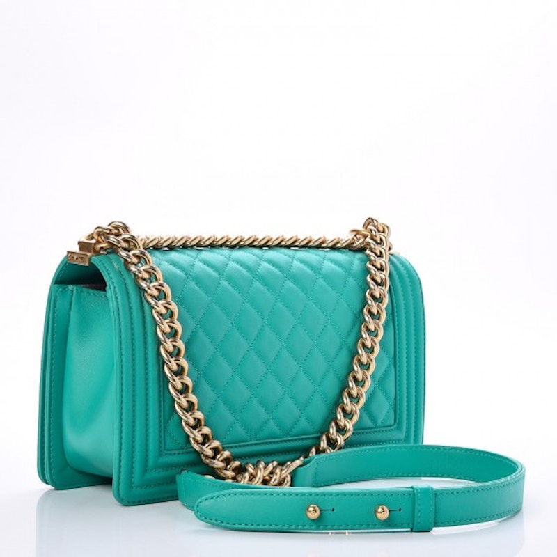 Chanel Boy Flap Quilted Diamond Medium Turquoise 圖 2