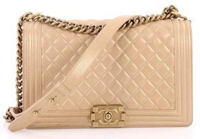 Chanel Boy Flap Quilted Diamond Metallic New Medium Tan Chanel Boy Flap Quilted Diamond Metallic New Medium Tan