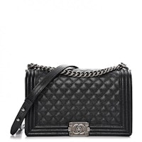 Chanel Boy Flap Quilted Diamond New Medium Caviar Black Chanel Boy Flap Quilted Diamond New Medium Caviar Black
