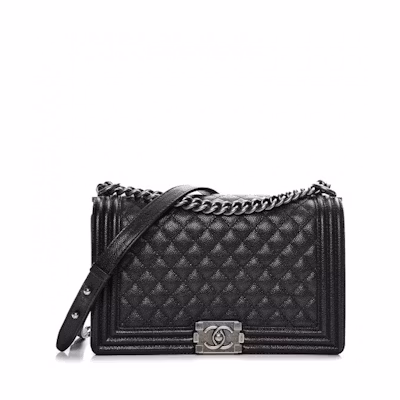 Chanel Boy Flap Quilted Diamond New Medium Caviar Black