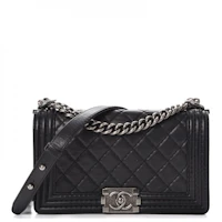Chanel Boy Flap Quilted Diamond/Stitch Medium Black Chanel Boy Flap Quilted Diamond/Stitch Medium Black