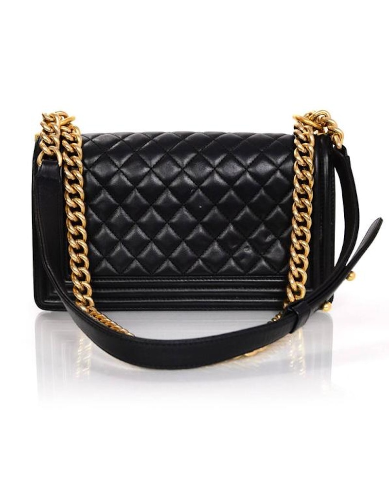 Order 샤넬 보이 플랩 미듐 블랙 (램스킨, 골드)
