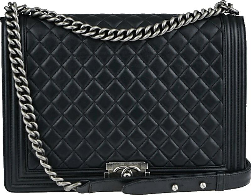 chanel-boy-flap-quilted-lambskin-ruthenium-large-black