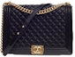 Buy 샤넬 보이 플랩 퀼팅 대형 블랙