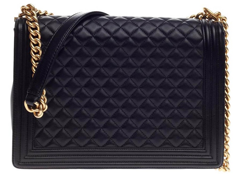 Order 香奈儿大号黑色菱格纹男孩包