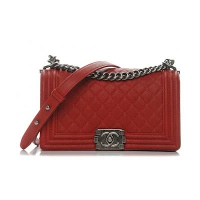 Chanel Boy Flap Quilted Medium Red