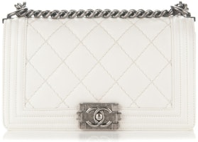 Chanel Boy Flap Quilted New Medium White Chanel Boy Flap Quilted New Medium White