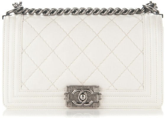 香奈兒Boy Flap絎縫白色中號新款 Buy 香奈兒Boy Flap絎縫白色中號新款