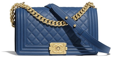 Chanel Boy Quilted Calfskin Gold-tone Dark Blue Chanel Boy Quilted Calfskin Gold-tone Dark Blue