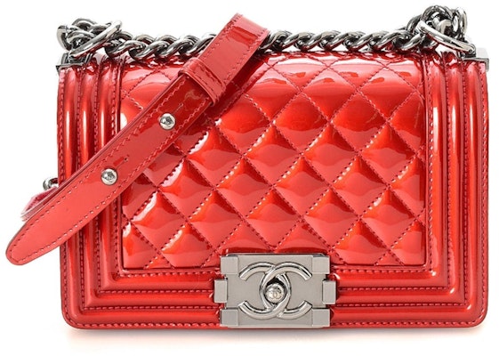 Chanel Boy Quilted Patent Leather Small Red Buy Chanel Boy Quilted Patent Leather Small Red
