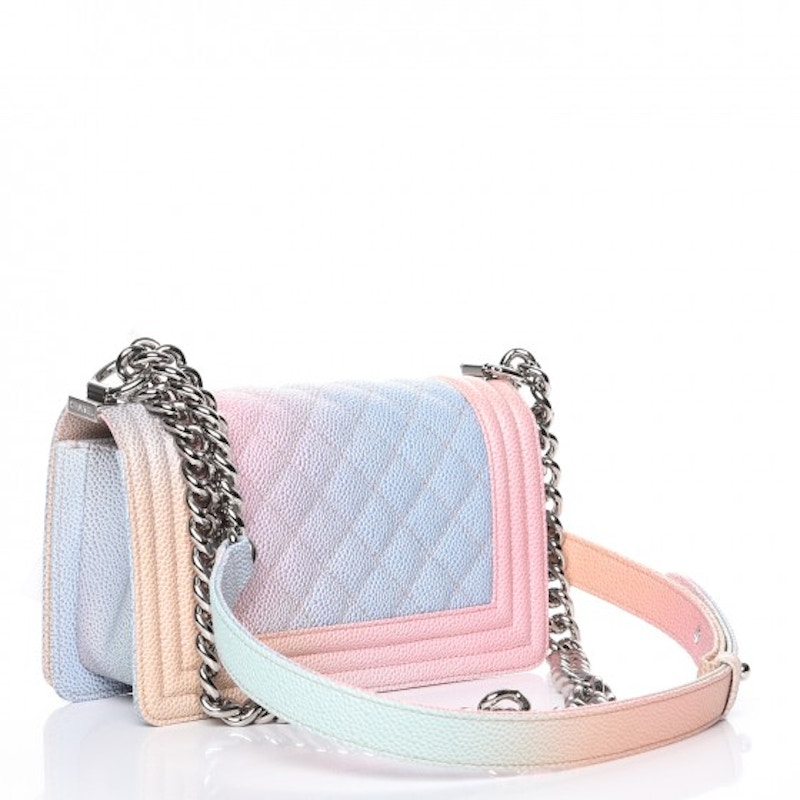 Chanel Boy Rainbow  Quilted Caviar Small Pink/Multicolor 圖 2