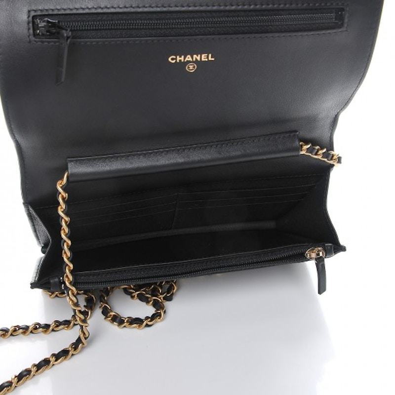 Lookbook 香奈儿男孩菱格链条钱包黑色