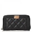 Buy 香奈兒Boy系列拉鍊錢包 菱格紋牛皮 金色小號 黑色