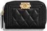 Buy 샤넬 보이 동전지갑 (퀼팅 램스킨, 블랙)